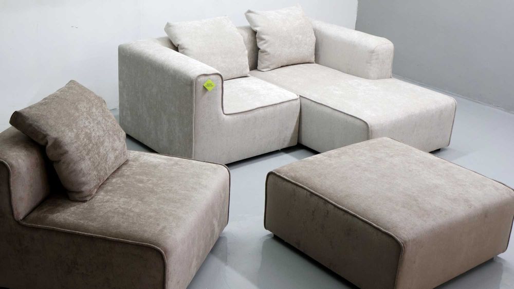 TDL Narożnik modułowy PROMOCJA  beżowo czekoladowe puzzle kanap sofy