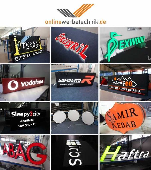 Kaseton reklamowy Litery 3D LED producent reklam Baner projekt Logo