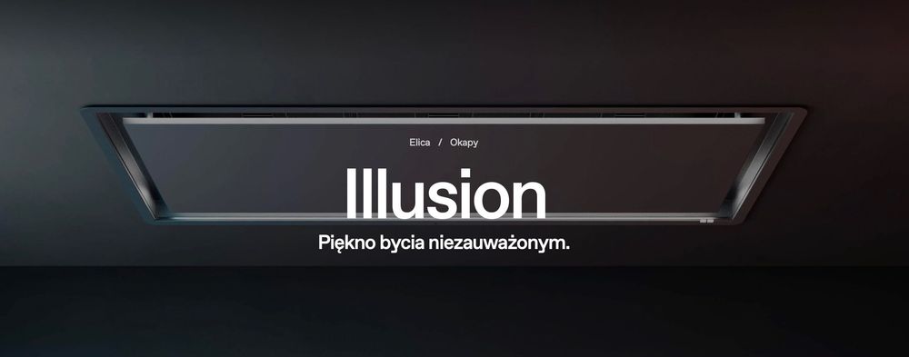 Nowy okap sufitowy Elica ILLUSION H16 BL MAT/A/100