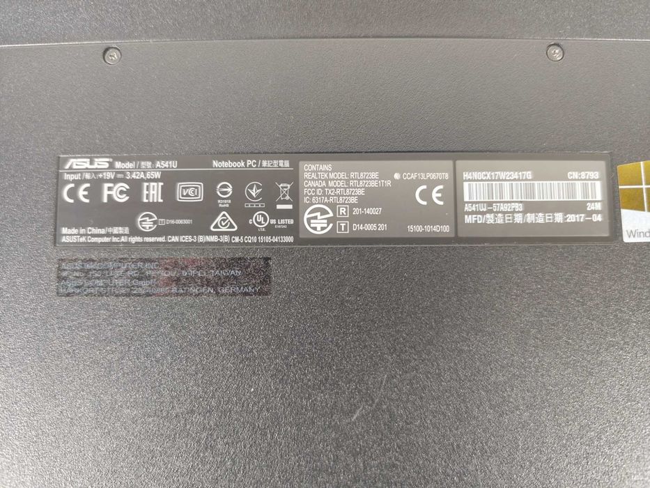 Computador Portátil Asus A541U - para peças446863018421790724