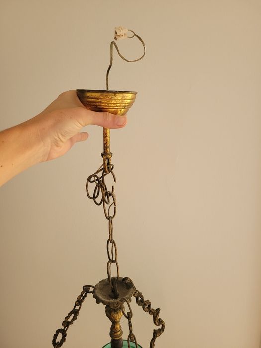 Candeeiro teto dourado