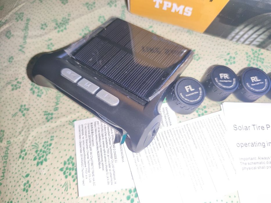Система контроля давления в шинах TPMS с солнечной панелью (Беспроводной датчик давления)