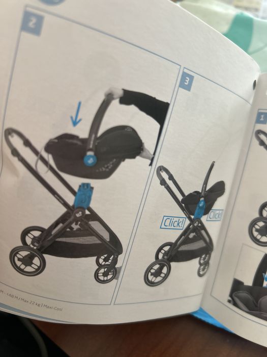 Conjunto maxi cosi zelia 3 carrinho e ovo
