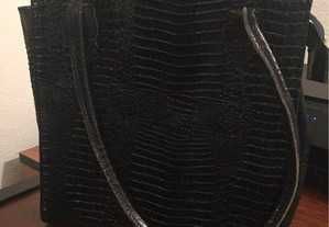 Mala em pele verdadeira azul