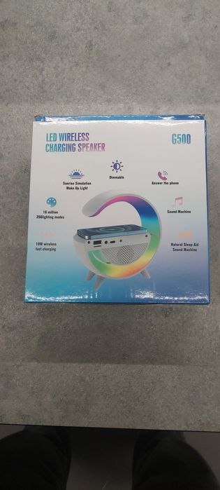 Смарт-лампа нічник G500 LED, бездротова зарядка, блютуз колонка G500