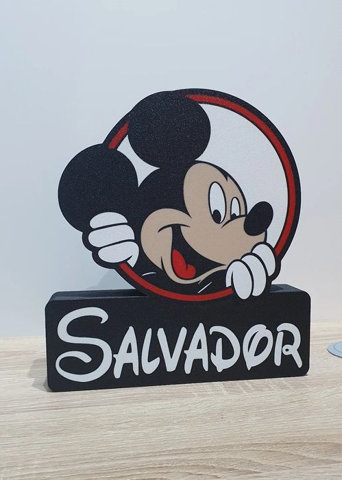Candeeiro Mickey com Nome Personalizado