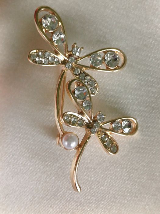 Broszka - Ważki z cyrkoniami
