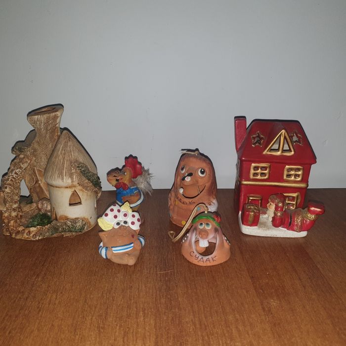 Сувениры из глины, камня. Подсвечник - домик