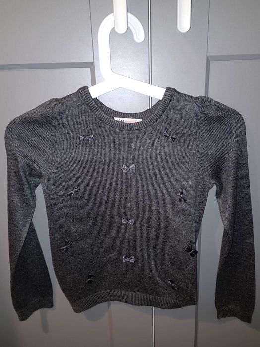 Sweterek z kokardkami dla dziewczynki H&M - r. 110/116 cm, 4-6 lat