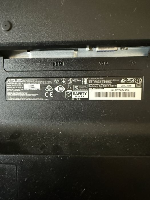 Monitor Asus VP248H 24 1ms 75Hz FHD