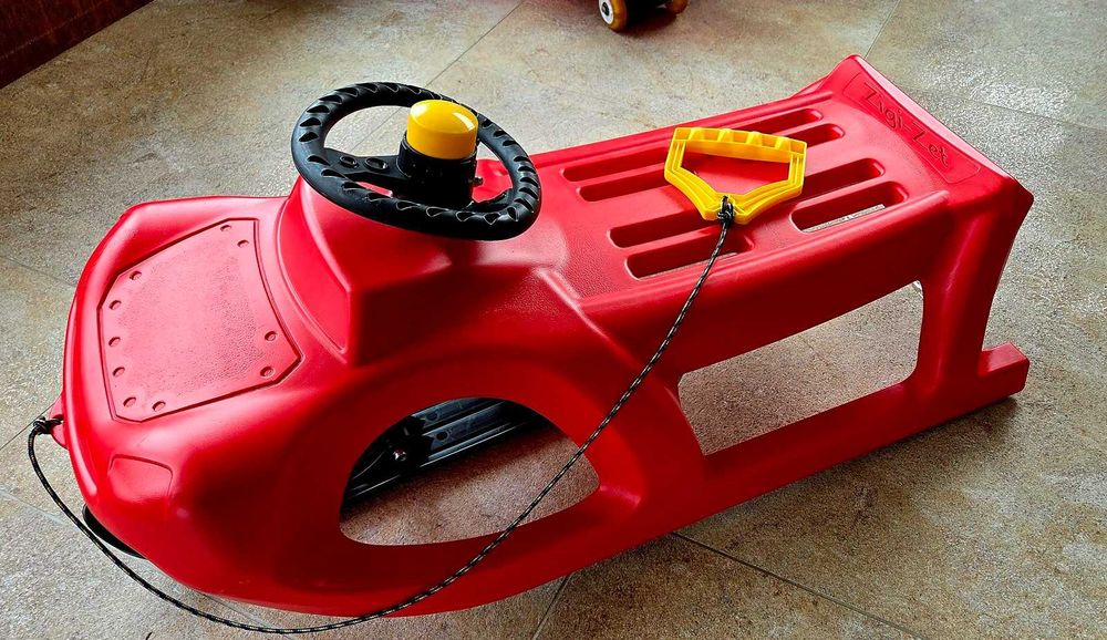 Sanki plastikowe dla dzieci do zabawy ślizg kierownica płoza 91cm