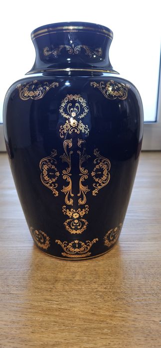 Vaso em porcelana Frazarte azul cobalte
