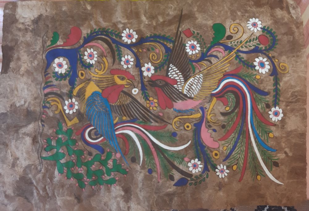 Galos-pintura em pele
