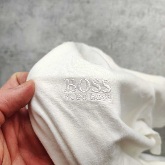MĘSKA Biała Koszulka Bawełna PREMIUM Basic Czysta Hugo Boss Haft Logo