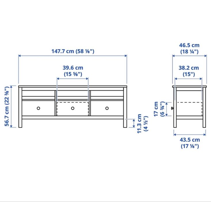 Szafka RTV Ikea Hemnes czarny brąz