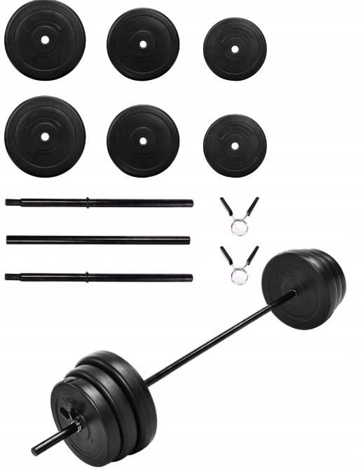 Sztanga gryf z obciążeniem 45kg (100lb) winyl hantle siłownia domowa 5