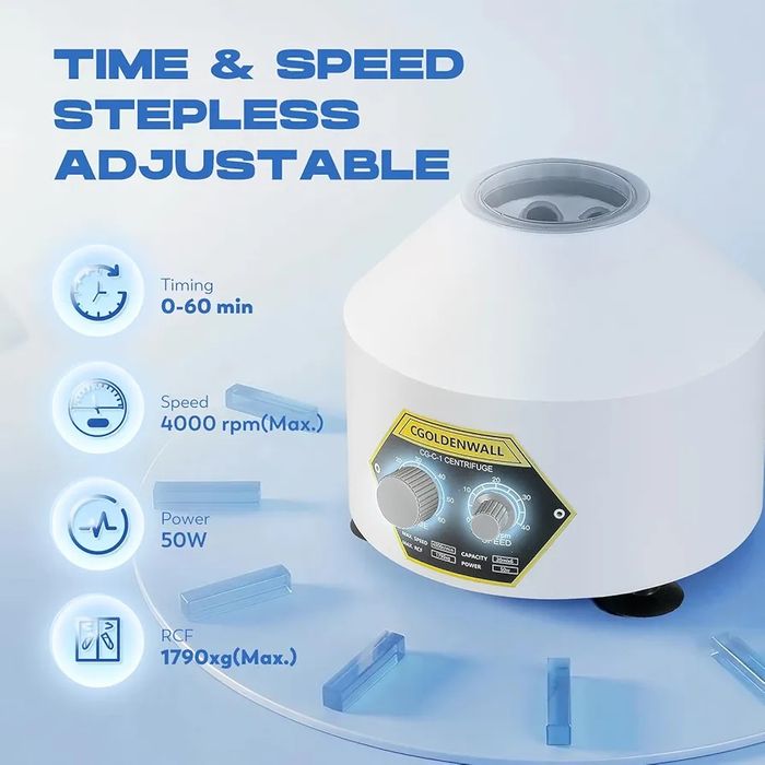 Centrífuga de laboratório CGOLDENWALL 6 x 20 ml, centrífuga de mesa PRP PRF 4000 rpm,