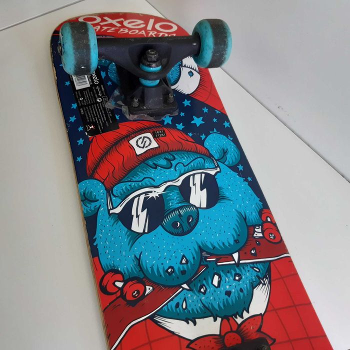 Skate Completo Funcional Street Rampa Decathlon Oxelo Play 3 Bear Blue