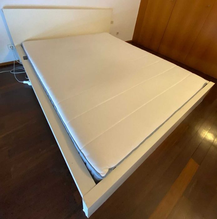 Colchão molas ensacadas, extra firme/azul claro, 160x200 cm