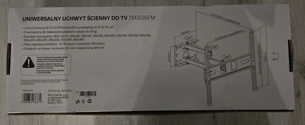Uchwyt Na Telewizor, Ścienny, uniwersalny