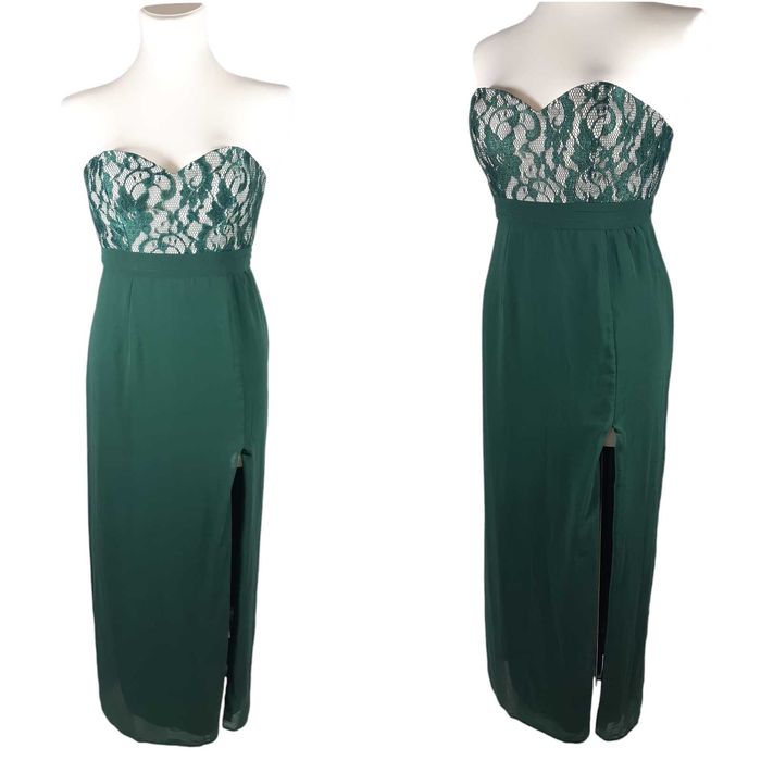 Nowa elegancka zielona wieczorowa długa sukienka Elise Ryan 38,M/40,L