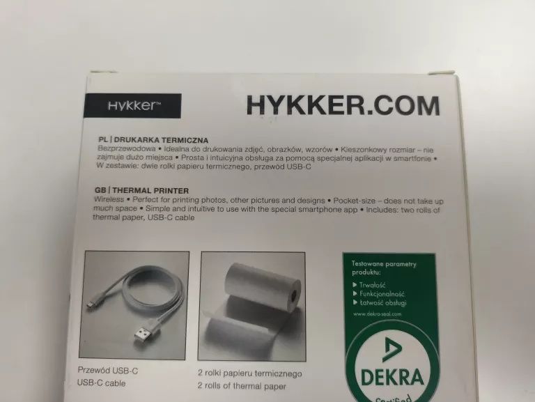 drukarka, termiczna, Hykker, bezprzewodowa, podręczna, zdjęcia, tekst