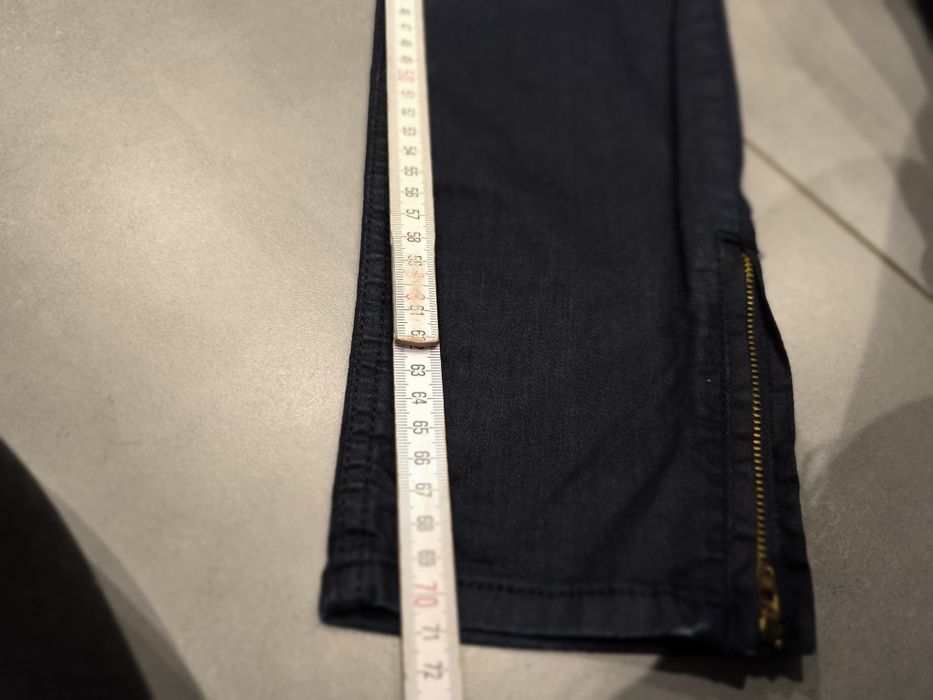 R.42 Stockh LM granatowe woskowane spodnie damskie