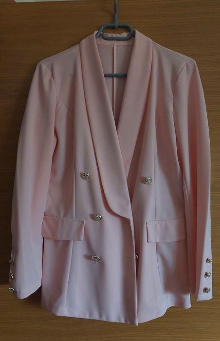 Blazer Rosa Carcela Dupla Botões, TM