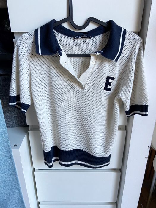 T-shirt bluzka top crop Zara M koszula koszulka siatka