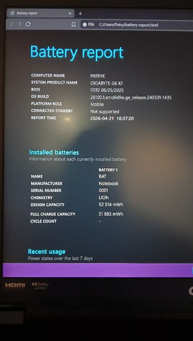 Gigabyte g6 kf / rtx 4060  (8gb), 16gb ram , i7-13th