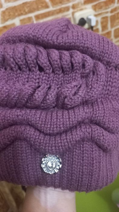 Зимова шапка жіноча, подвійна шапка, тепла шапка, р.54-56