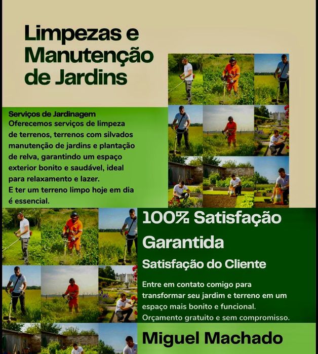 Faço limpeza de terrenos com máquina de roçar.planto relva e corto ..Pladur e capoto