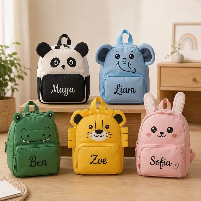 Mochila Infantil com Design de Animais – Personalizável