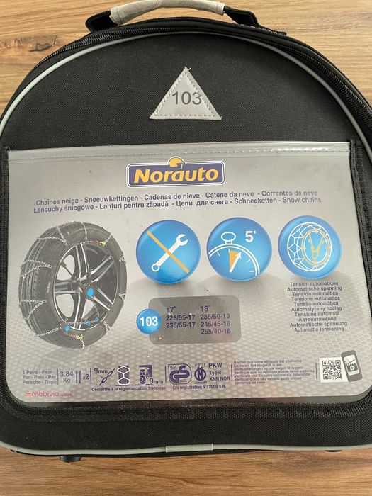 Łańcuchy śniegowe rozmiar 17/18 proste w zakładaniu