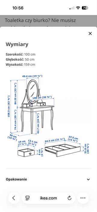Toaletka Ikea hemnes