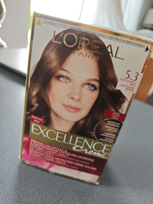 Loreal excellence krem kremowa farba jasny złocisty brąz 5.3