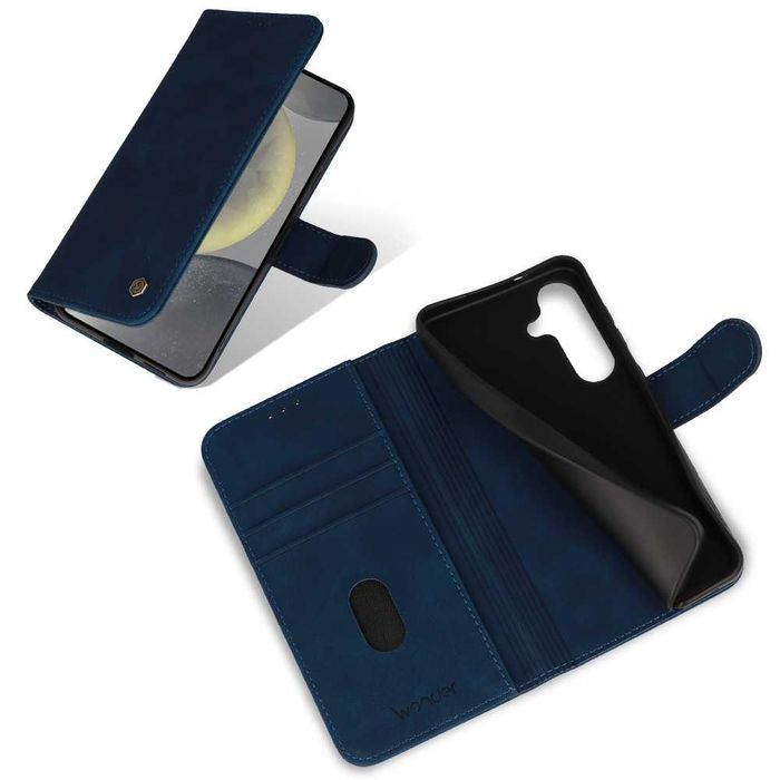 Etui Kabura Granatowa do Samsung Galaxy S24 Plus + Szkło Hartowane