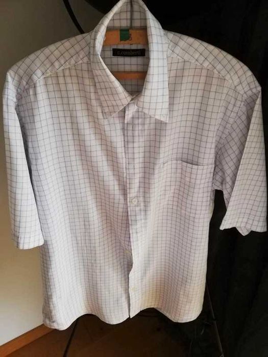 C. Comberti koszula w kratkę biało-niebieska r.L/ XL