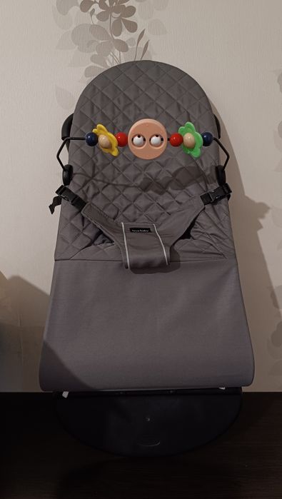 Дитячий  шезлонг-гойдалка  Love Baby сірий  + подарунок