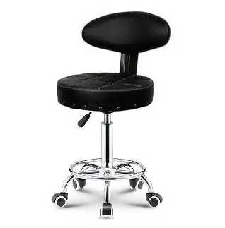 Стул для мастера со спинкой черный белый красный