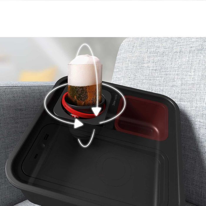 COUCH BUDDY Organizer na przekąski i napój z bezprzewodowym powerbank