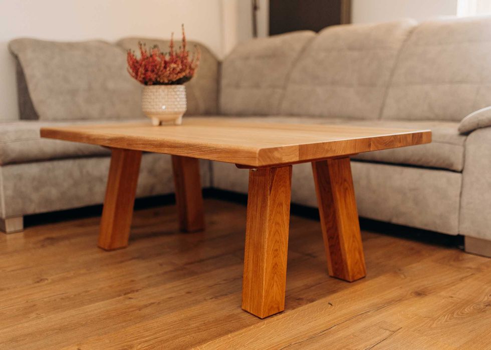 Stolik kawowy dębowy Lite drewno Szybka realizacja