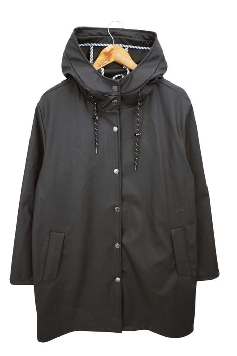 Y99 przeciwdeszczowy płaszcz damski wiosenny czarny kaptur L 40