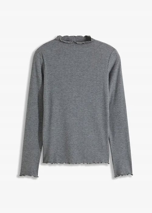 B.P.C prążkowany t-shirt ze stójką szary ^40/42