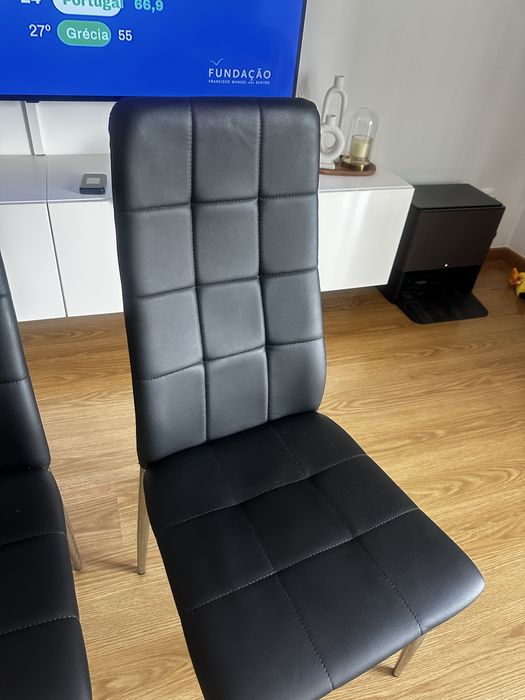 4 cadeiras pretas conforama