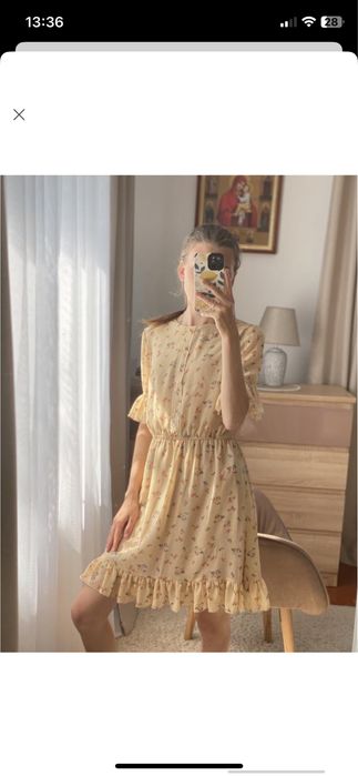 Красиве літнє шифонове плаття, xs-s, в квітковий принт