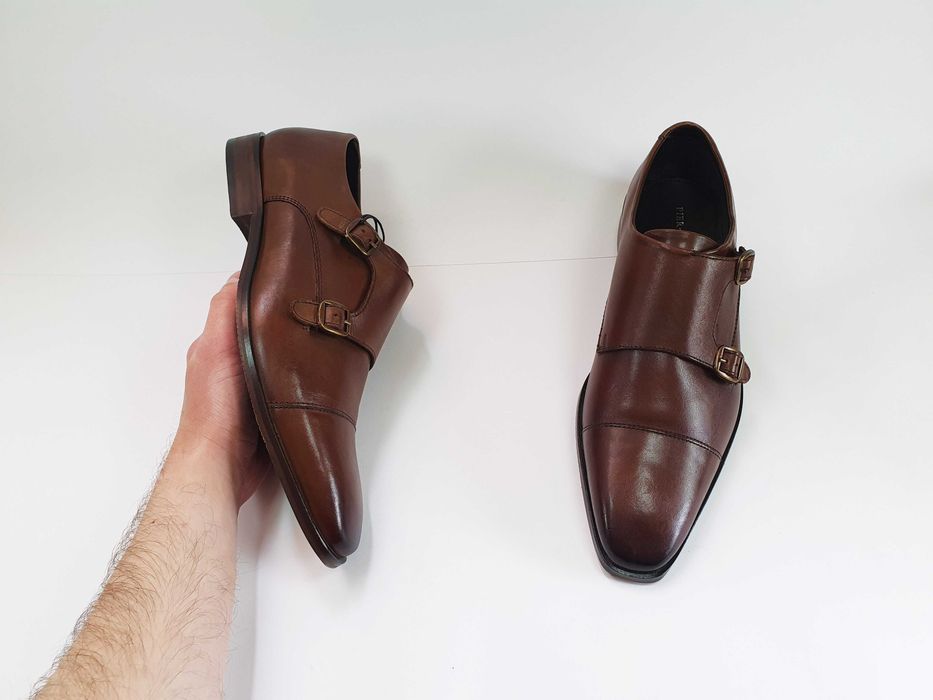 PIER ONE коричневі чоловічі туфлі монкі 44 28.5-29 см