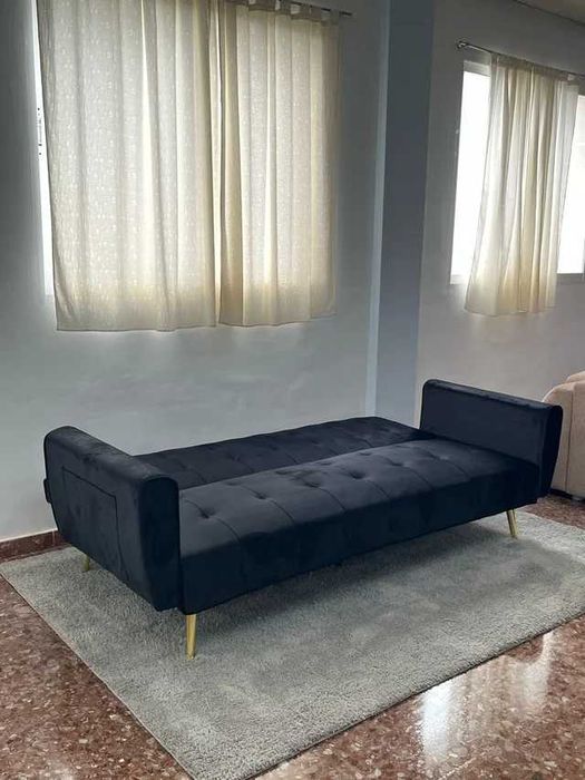 NOVO SOFÁ-CAMA PRETO - ENVIO GRÁTIS - PAGAMENTO AO DOMICÍLIO