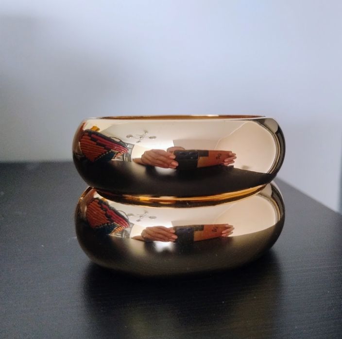 Zestaw dwóch metalowych bransoletek Zara nowe