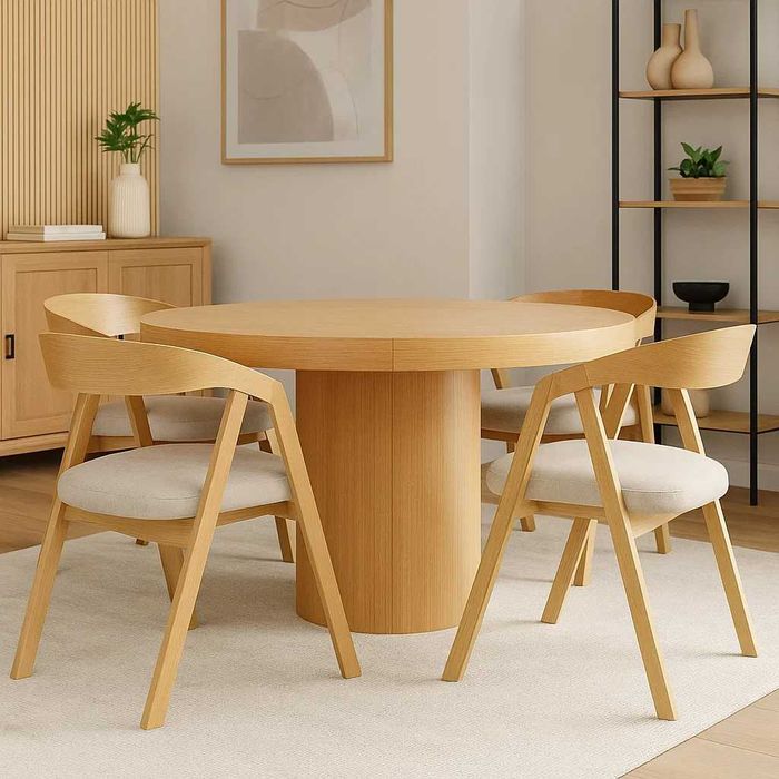 Stół pokojowy okrągły  dębowy Victoria